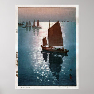 凪 静, 吉 博 Calm Wind, Hiroshi Yoshida, Woodcut Poster