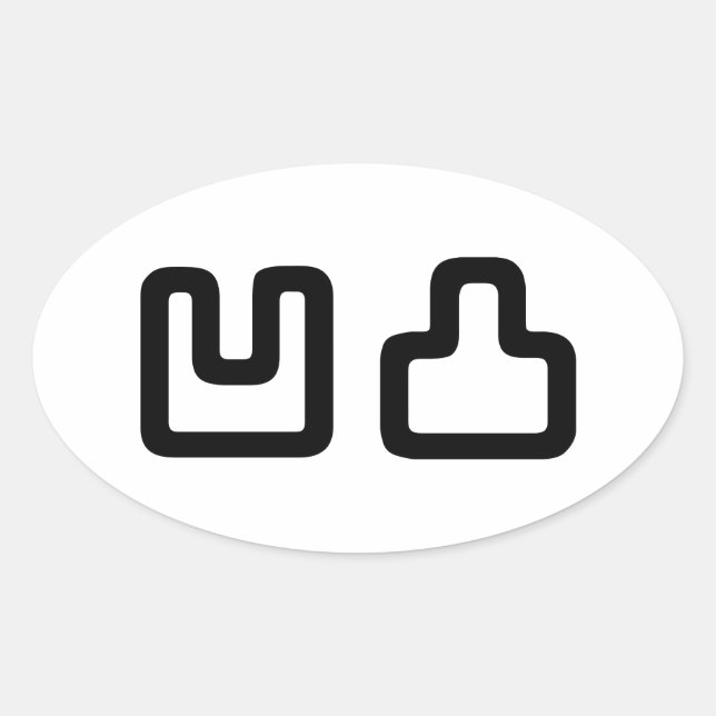 凹 凸 Outotsu お う つ と Ovaler Aufkleber (Vorderseite)