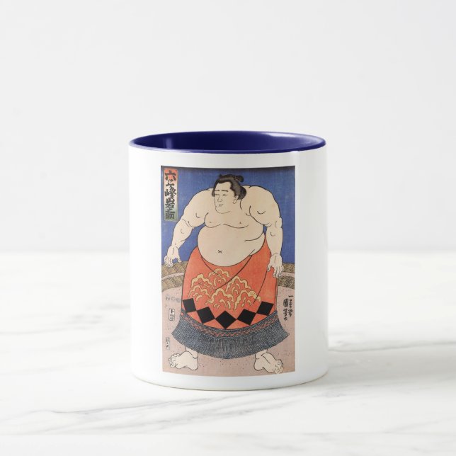 力 士, 国 Sumo Wrestler, Kuniyoshi Tasse (Zentrum)