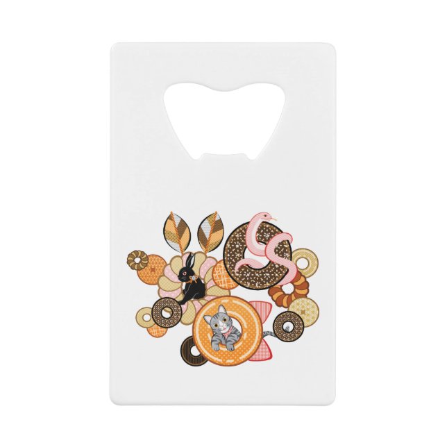 動物とドーナッツ（リメイク）／Animal and doughnut (Remake) Geldbeutel Flaschenöffner (Vorderseite)