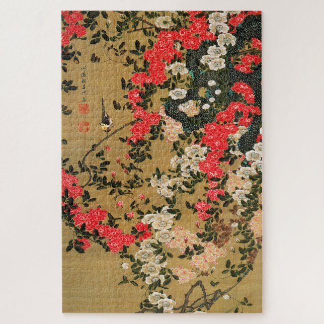 動 植 綵 絵(21)薔 小 薇 禽, 2000 PUZZLE (Vertikal)