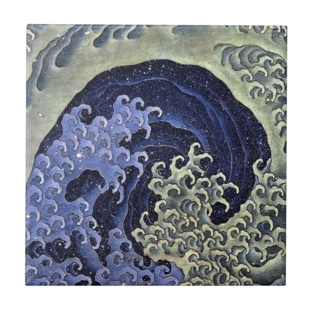 北 の 波, 北 斎 Hokusai Wave, Hokusai, Ukiyoe Fliese (Vorderseite)