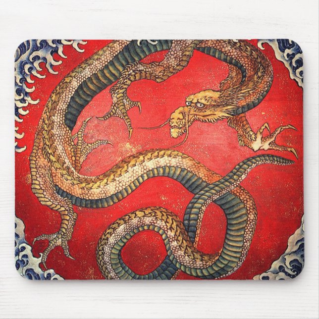 北 斎 の 龍, 北 Hokusai Dragon, Hokusai, Ukiyoe Mousepad (Vorne)