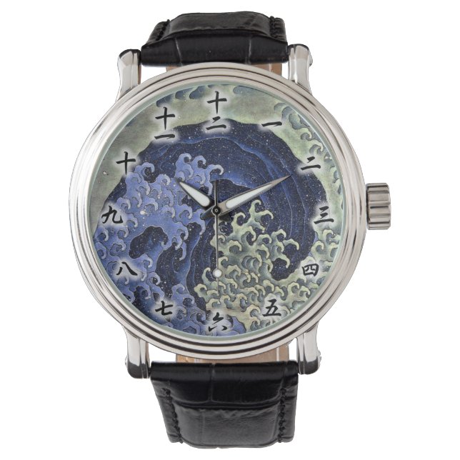 北 斎 波, 北 斎 Hokusai Wave, Hokusai, Japan Art Art Ar Armbanduhr (Vorderseite)