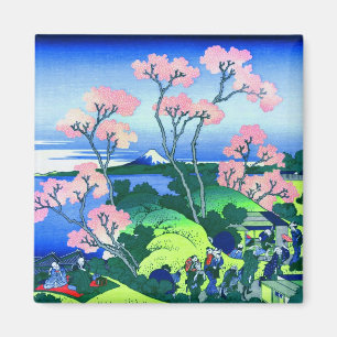 北 斎 Goten-Yama Hill Hokusai Cherry Blossom Fine Ar Magnet