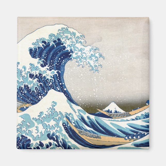 北 斎 Great Wave Off Kanagawa Hokusai Fine Art Magnet (Vorne)