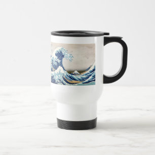 北 斎 Great Wave Off Kanagawa Hokusai Fine Art Reisebecher