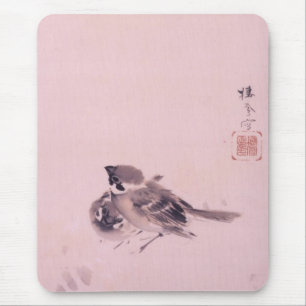 双 雀, 栖 Paar 鳳 Sparrow, Seihō, japanische Kunst Mousepad