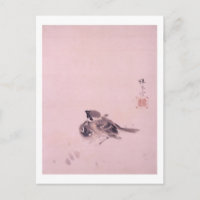 双 雀, 栖 Paar 鳳 Sparrow, Seihō, japanische Kunst
