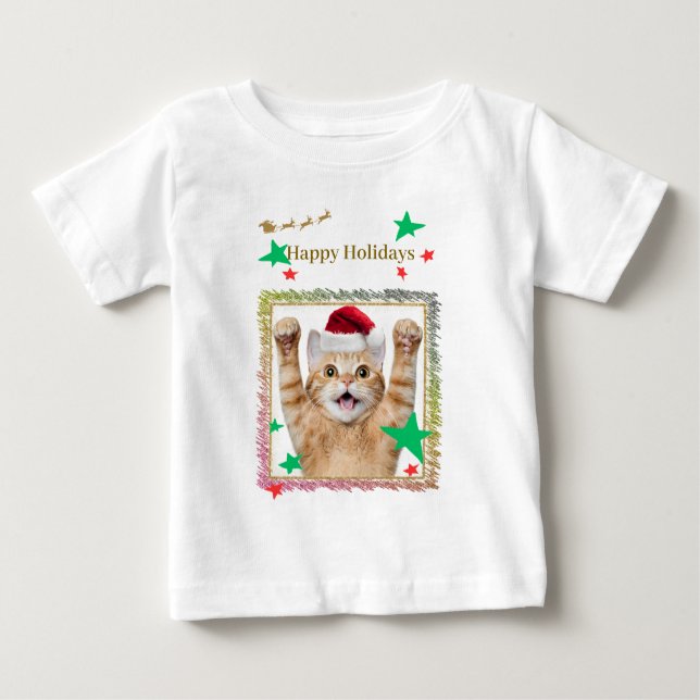 可愛いねこのクリスマスデザイン♡ BABY T-SHIRT (Vorderseite)