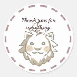 可愛いライオンデザインの感謝メッセージ RUNDER AUFKLEBER