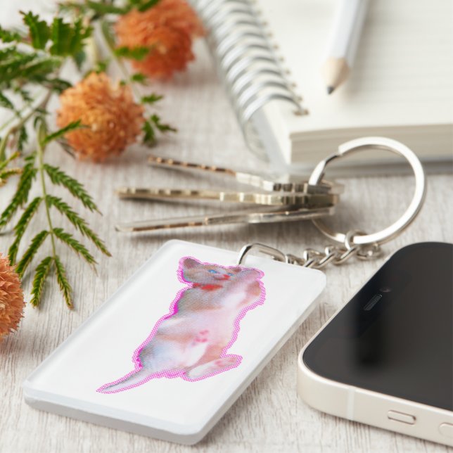 可愛い猫 子猫の頃[When the cat 'kawaii' was a kitten.] Schlüsselanhänger (Vorderseite rechts)