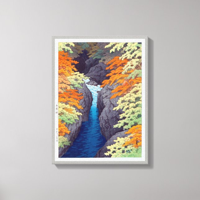 吾 妻 峡, Azuma Gorge, Hasui Kawase, Woodcut Leinwanddruck (Vorderseite)