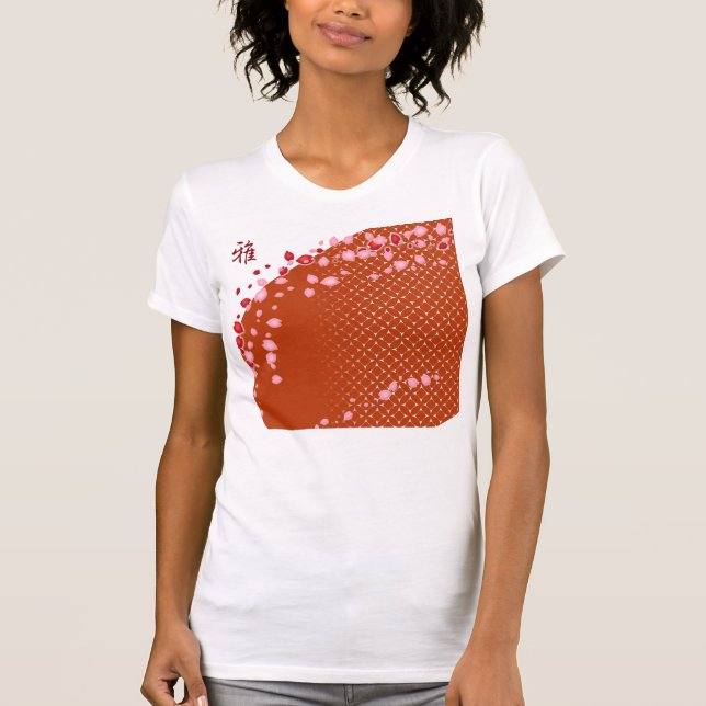 和風 "雅(MIYABI)-さくら" 七宝 Ⅲ T-Shirt (Vorderseite)