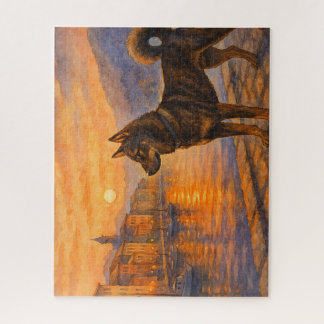 四国犬と港町の夕景 / Shikoku Dog and Sunset Harbor Puzzle