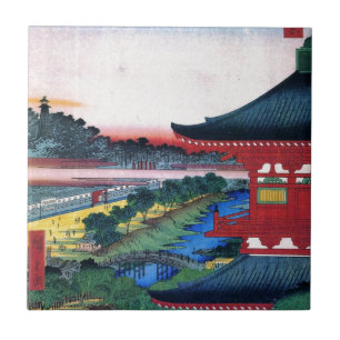 増上寺, 広重 roter Tempel, Hiroshige, Ukiyo-e Fliese