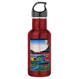 増 上 寺, 広 Roter Tempel, Hiroshige, Ukiyo-e Trinkflasche