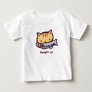 大きなお魚ゲット!| Big Catch! Cute Kitten with a Fish Baby T-shirt
