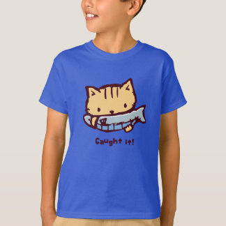 大きなお魚ゲット!| Big Catch! Cute Kitten with a Fish T-Shirt