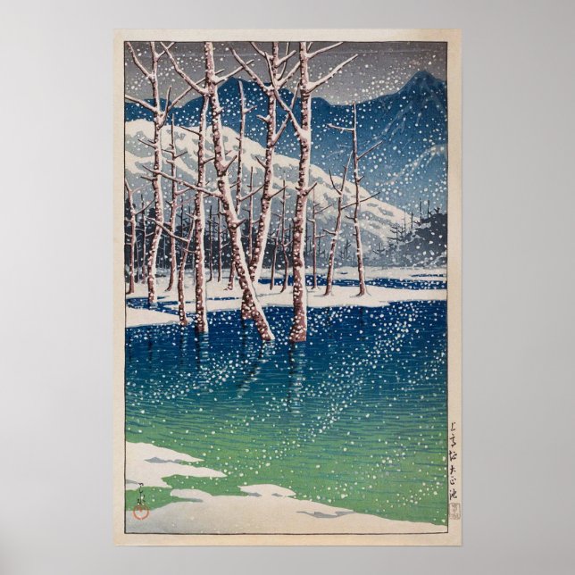大 正 池, Taishô Pond in Kamikôchi, Hasui Kawase Poster (Vorne)
