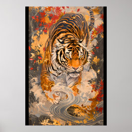 【大】躍動感あふれる虎の一歩／A tiger full of motion  Poster