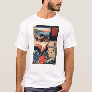女 と 眠 猫, 国 und Schlafkatze, Kuniyoshi, る T-Shirt
