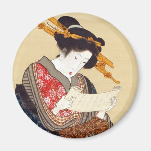 女, 国 貞 Frau, Kunisada, Ukiyo-e Magnet