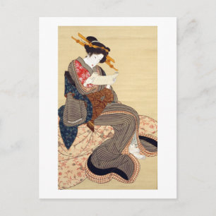女, 国 貞 Frau, Kunisada, Ukiyo-e Postkarte