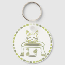 妖精のようなうさぎ＆黄緑タイルデザイン 