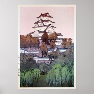 姫 路 城, Himeji Castle, Hiroshi Yoshida, Woodcut Poster