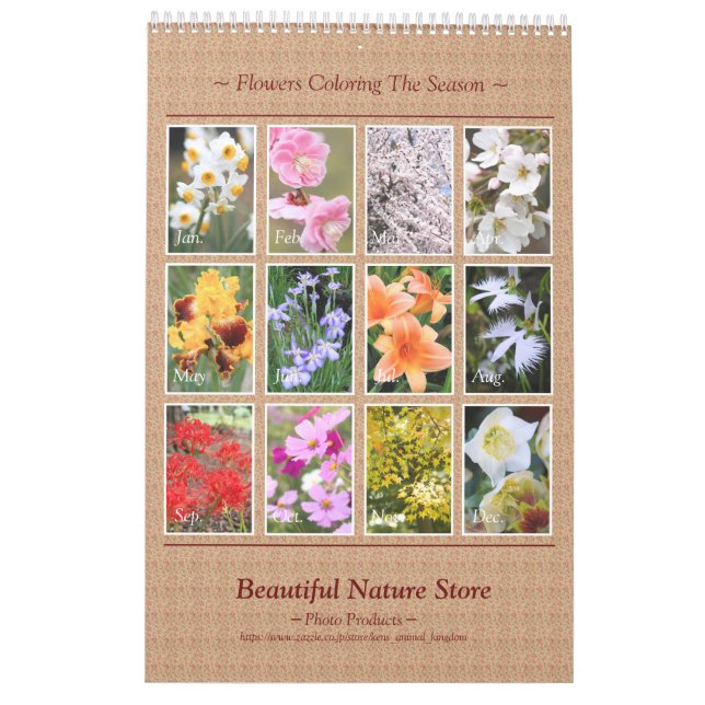 季節の花々のカレンダー KALENDER (Rückseite)