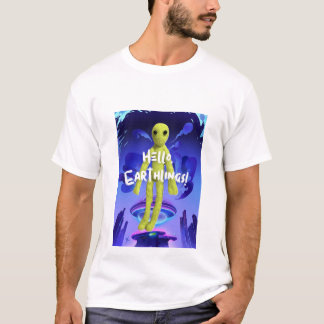 宇宙人の柄のTシャツ T-Shirt