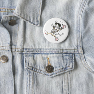 宇宙飛行士猫(ホワイト)缶バッジ BUTTON