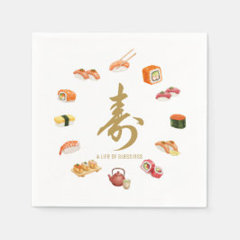 寿 Sushi Circle T-Shirt – “A Life of Blessings” Des Serviette