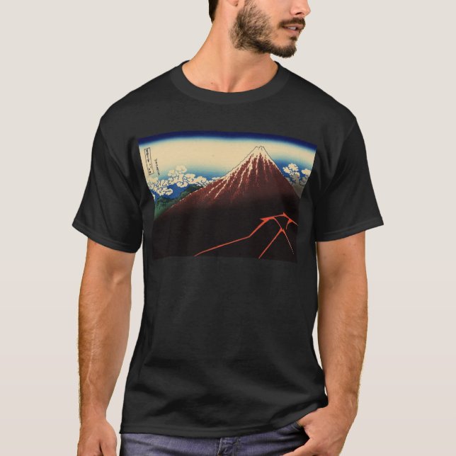 山下白雨, 北斎 Donner und der Fujisan, Hokusai, Ukiyo-e T-Shirt (Vorderseite)
