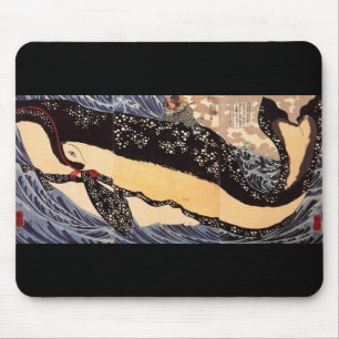 巨鯨, 国芳 großer Wal, Kuniyoshi, Ukiyoe Mousepad