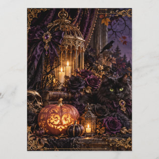 幻想的なゴシックハロウィン メニューカード MENÜKARTE