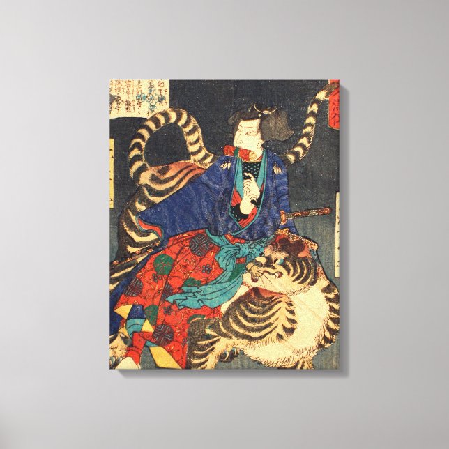 忍 者 虎, 芳 Ninja Hero & Tiger, Yoshitoshi, Ukiyo-e, Leinwanddruck (Vorderseite)