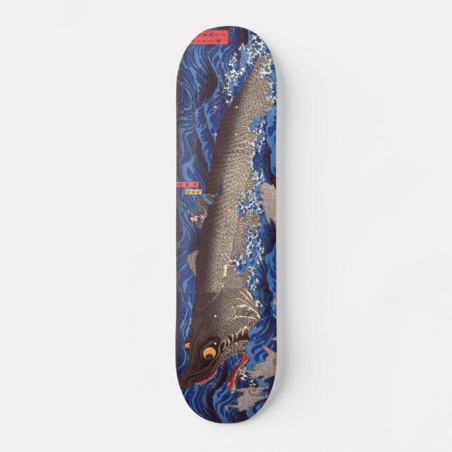 怪 鮫,国 Monsterhai, Kuniyoshi, Ukiyo-e物 Skateboard (Vorderseite)