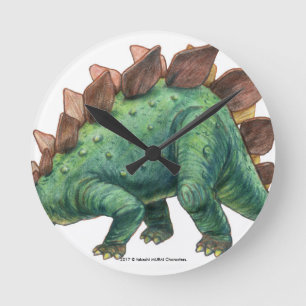 恐 竜 シ リ ズ(Stegosaurus)壁 掛 Runde Wanduhr