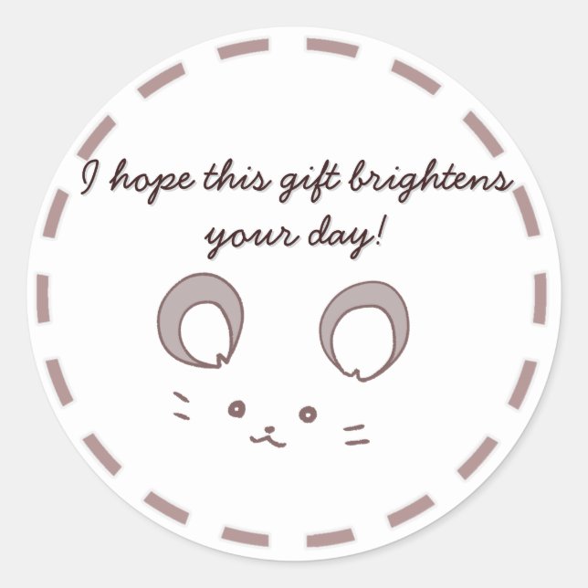 愛らしいネズミ柄のカスタマイズ可能な RUNDER AUFKLEBER (Vorderseite)