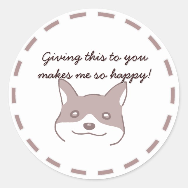 愛らしい犬柄のカスタマイズ可能な RUNDER AUFKLEBER (Vorderseite)