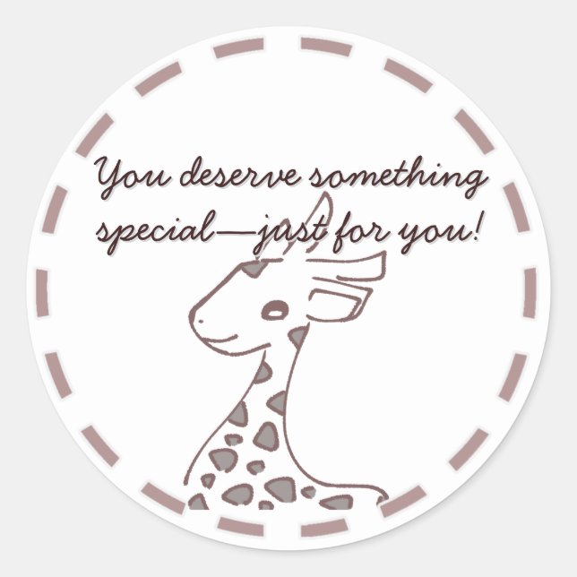 手描きキリンイラストのエレガントな RUNDER AUFKLEBER (Vorderseite)