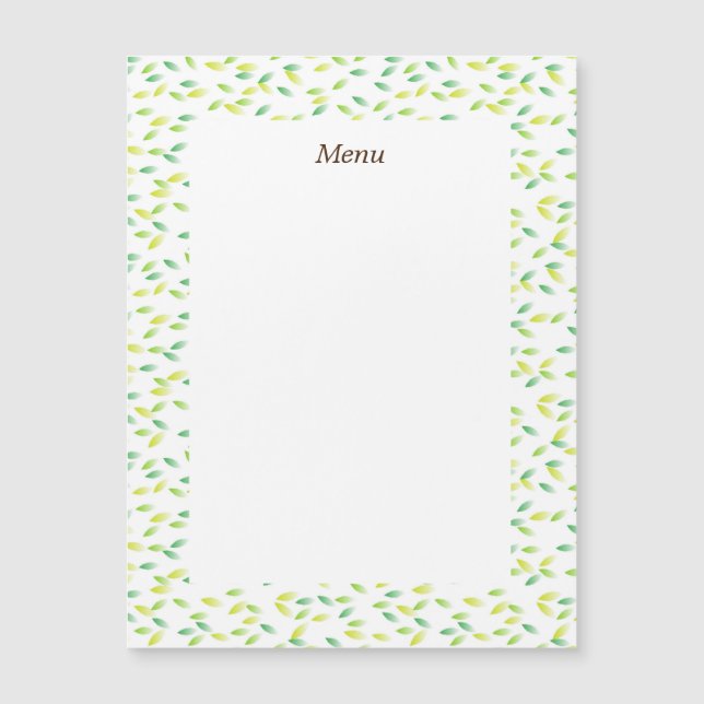 文字　カスタマイズ　リーフ      MAGNETKARTE (Vorderseite)