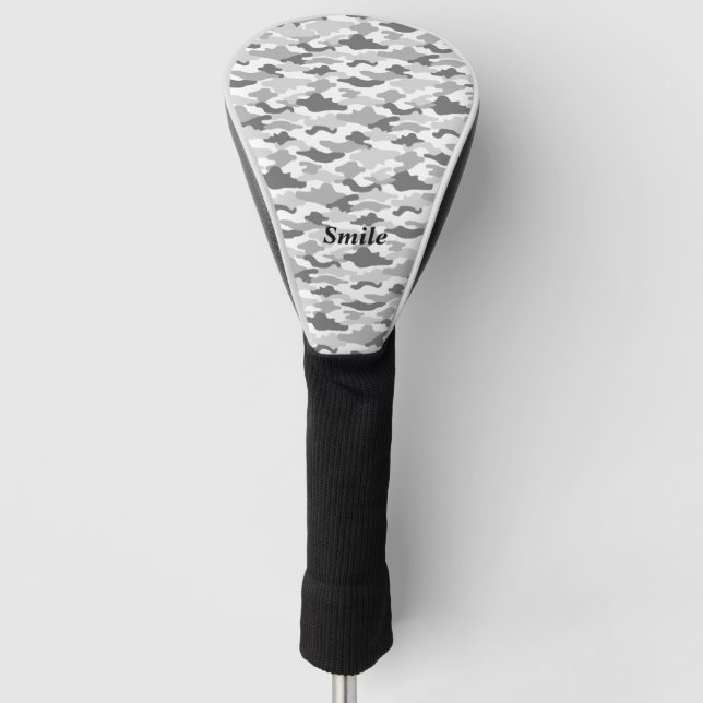 文字　カスタム　迷彩（ホワイト）  ゴルフヘッドカバー GOLF HEADCOVER (Vorderseite)