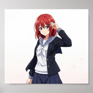 日本のアニメ風女子キャラクター POSTER