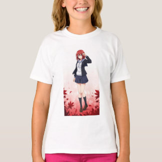 日本のアニメ風女子キャラクター T-Shirt