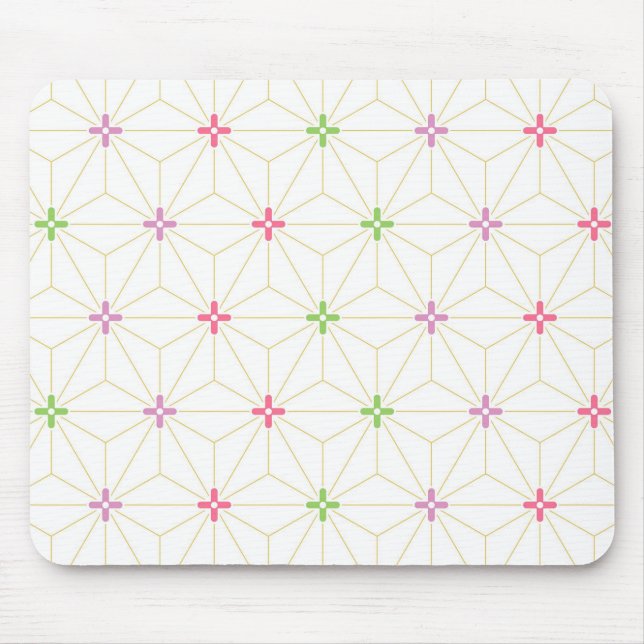 日本の伝統文様　麻の葉文様 　Japan traditional Mousepad (Vorne)