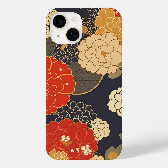 日本の伝統的なヴィンテージデザインを使用したアート作品　花 Case-Mate iPhone HÜLLE (Rückseite)