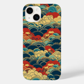 日本の伝統的なヴィンテージデザインを使用したアート作品 雲 Case-Mate iPhone 14 HÜLLE